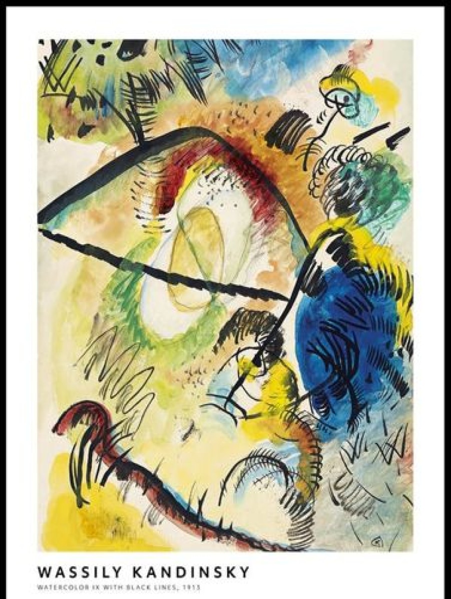 Posterton Watercolor Ix With Black Lines By Wassily Kandinsky Poster | Nyheter