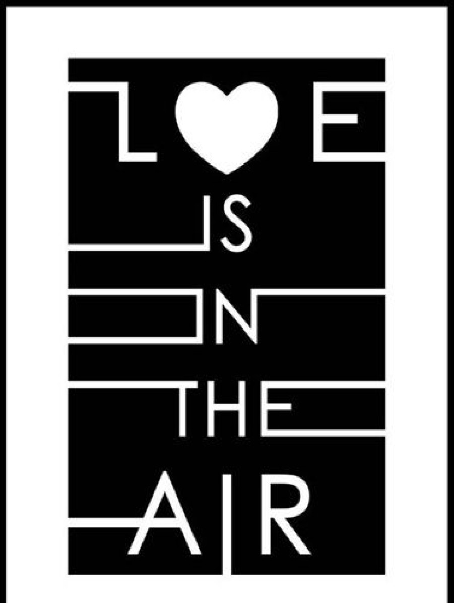 Posterton Love Is In The Air Black Poster | Text Posters