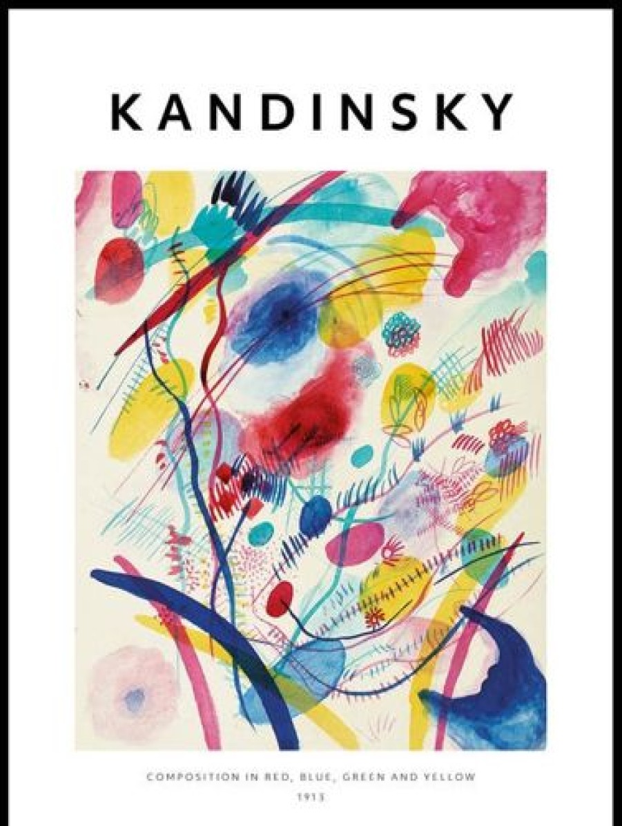 Posterton Composition In Red, Blue, Green And Yellow By Wassily Kandinsky Poster | Nyheter