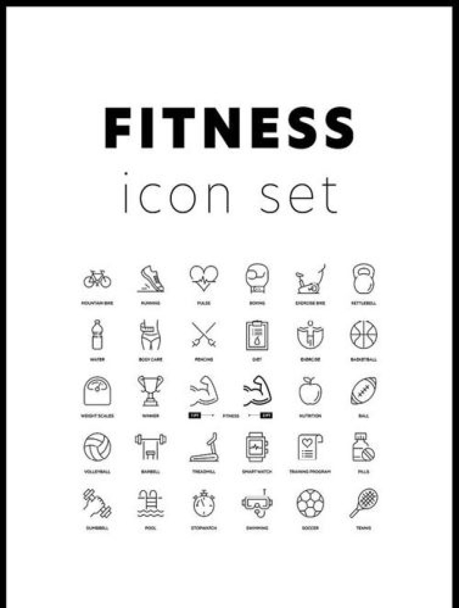 Posterton Fitness Icon Set Poster | Nyheter